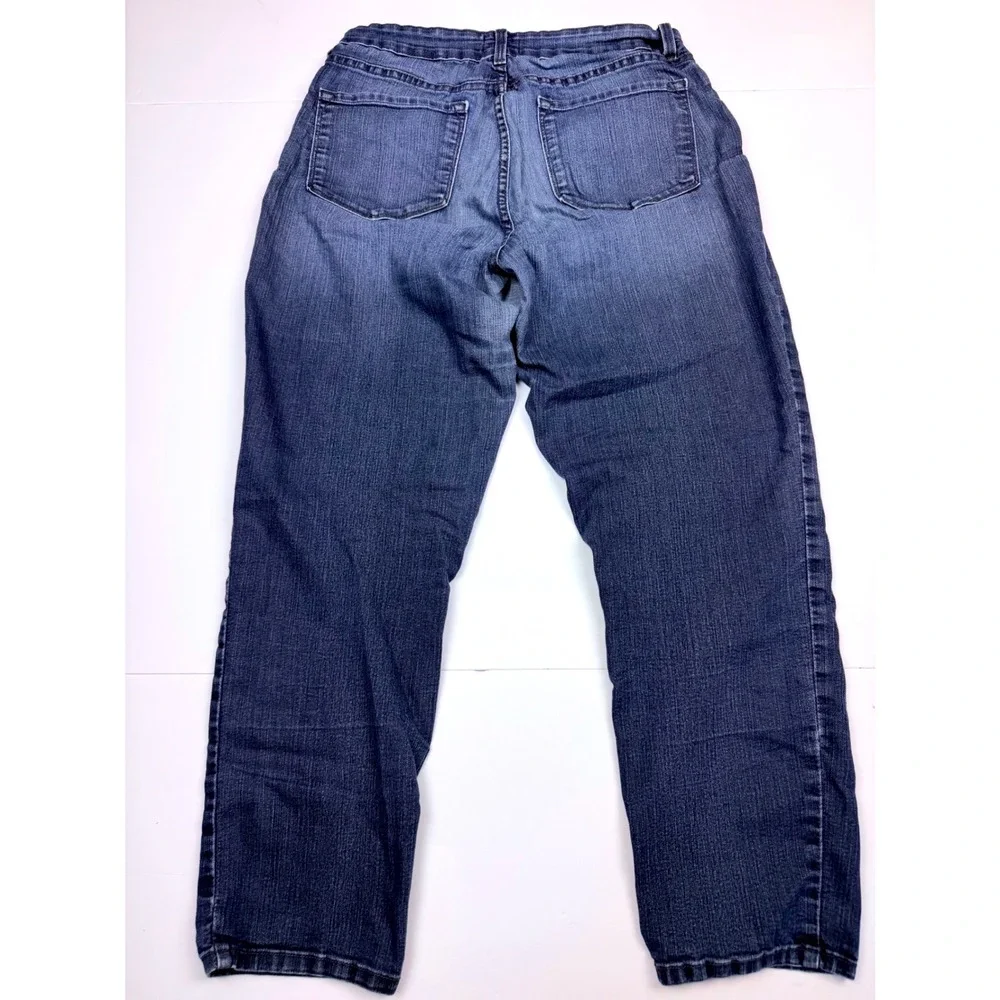 NYDJ Ankle Jeans Womens 8 Blue Denim Lift Tuck Technology Medium Wash Stretch